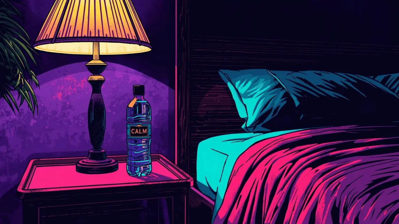 रात को पानी पास में रखकर सोने की आदत का प्रतीक दृश्य