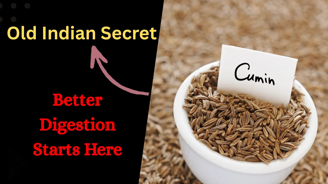 A glass of cumin water made from jeera seeds for digestion and metabolism support