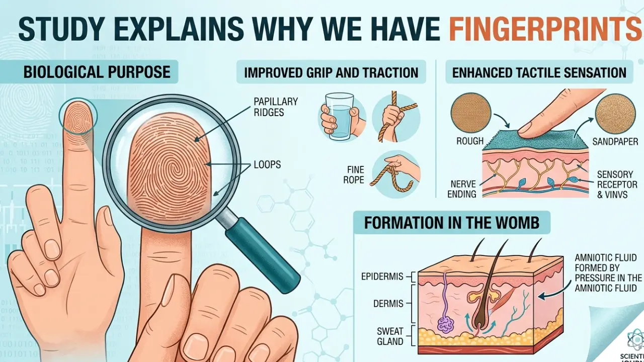 close up of human fingerprint pattern on fingertip showing ridges