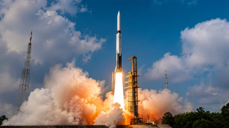 Vikram-1 private orbital rocket launching from Sriharikota during Mission Aagaman